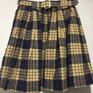 VINTAGE PLAID FLANNEL BELTED SKIRTS SIZE 24